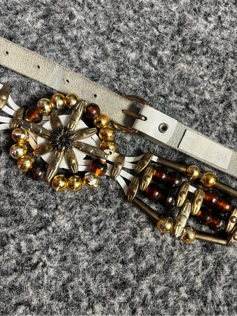 Women's Decorative Beaded Silver-Tone Waist Belt